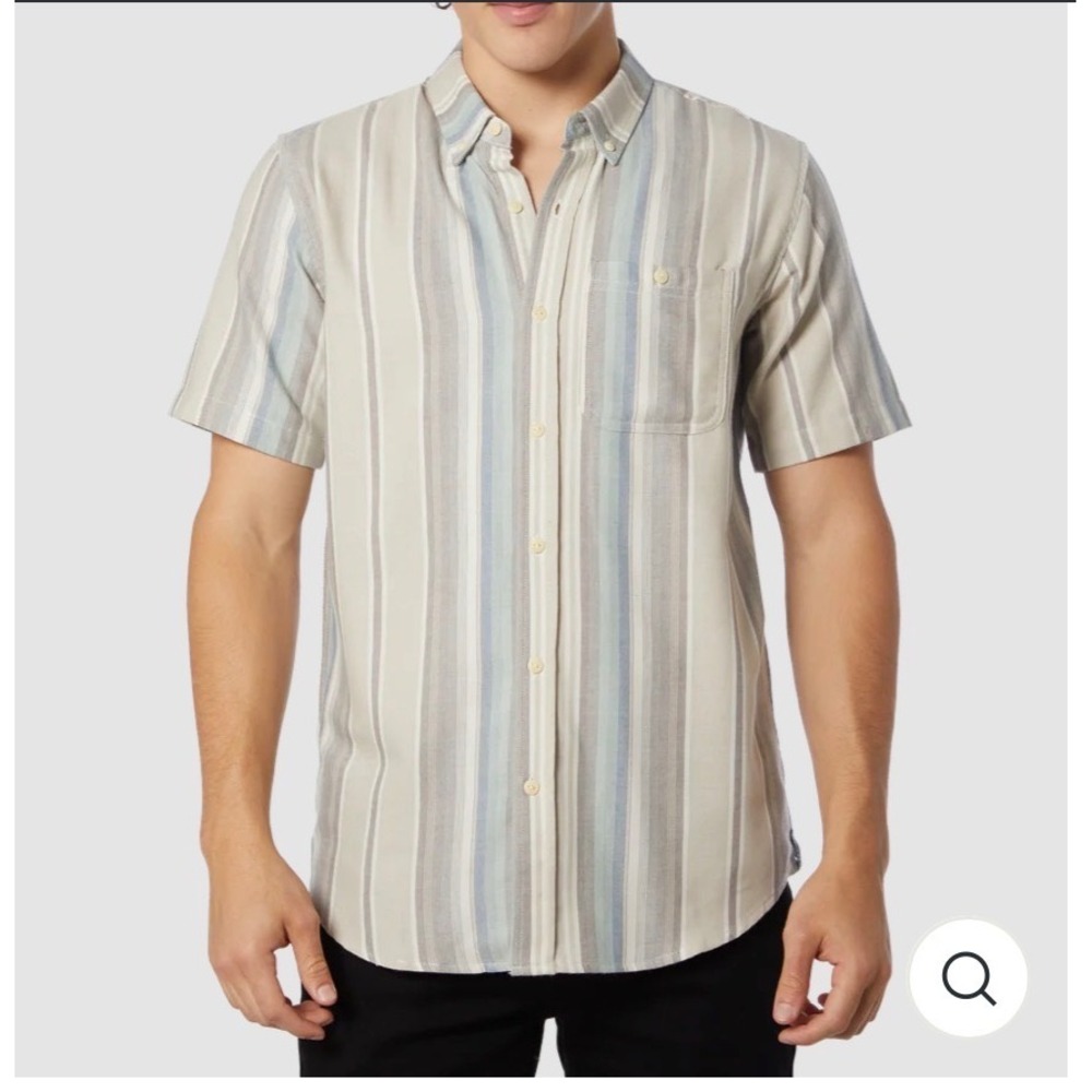 Ezekiel Mens Striped Short Sleeve Button Up Shirt Casual Beach Summer Top Size M